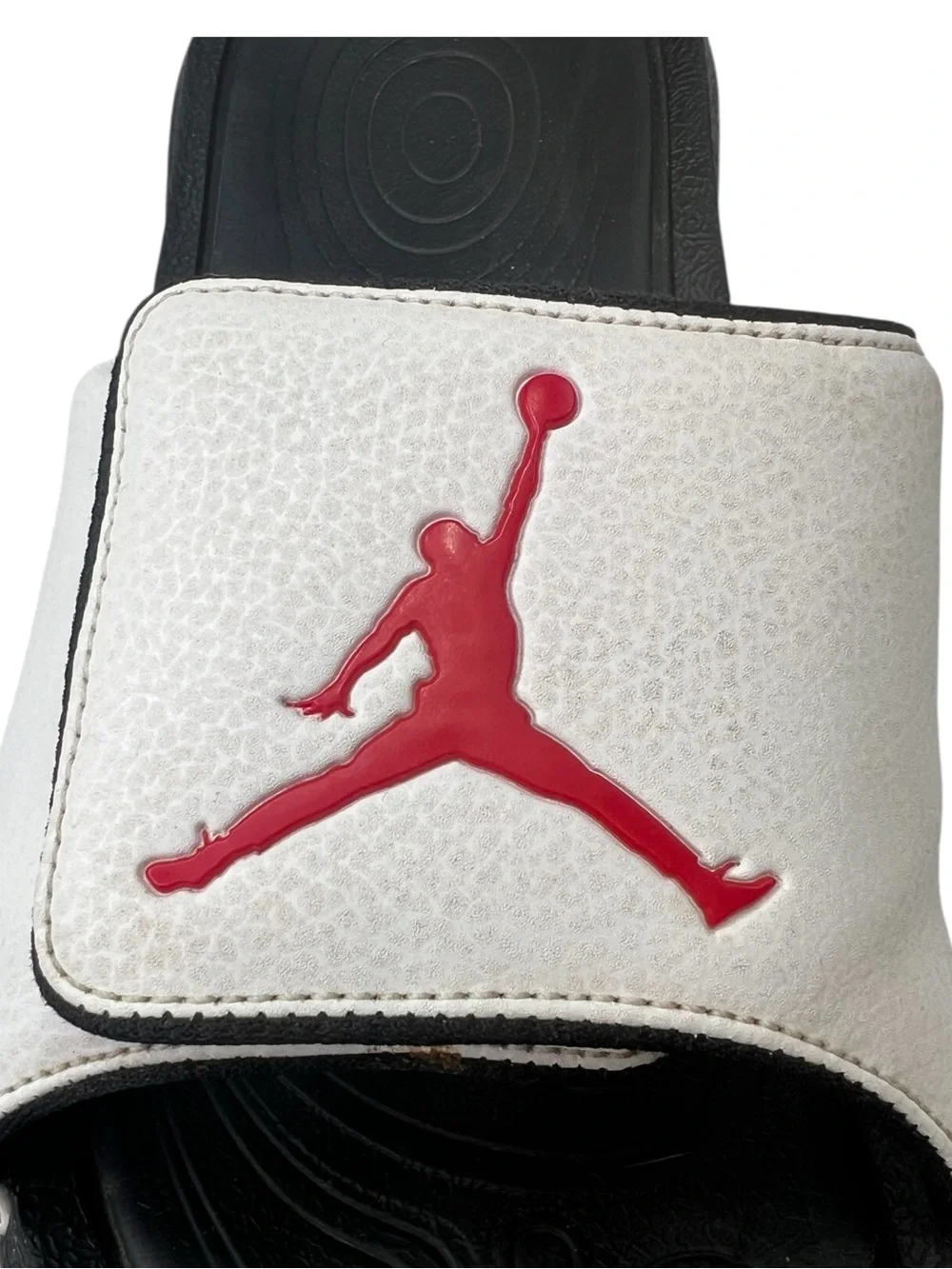 Jordan Air Jordan Hydro 6 Slides Jumpman White Gym Red Black 881473-101 Mens 9